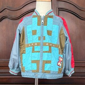 Oilily Kids Retro Colorblock Jacket Vintage Style Euro Windbreaker Bright 90s